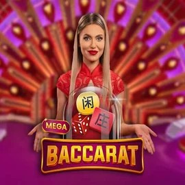 Mega Baccarat by Pragmatic Play, showcased at lizaroo-casino.nl – game logo